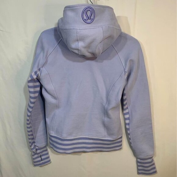 LULULEMON scuba hoodie. Size 8. Purple. Embroidered quote in hood. New condition - Picture 5 of 8